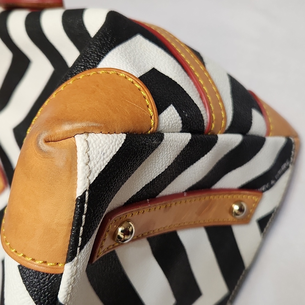 Dooney & Bourke Chevron Geena Satchel - Picture 8 of 16